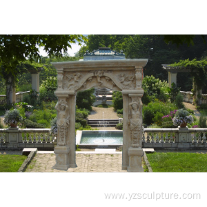 Marble Doorway With Statue For Home Decoration